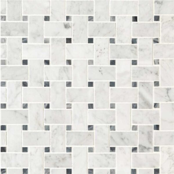 CARRARA WHITE BASKETWEAVE HONED