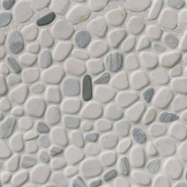 BLACK AND WHITE PEBBLES MESH BACKED