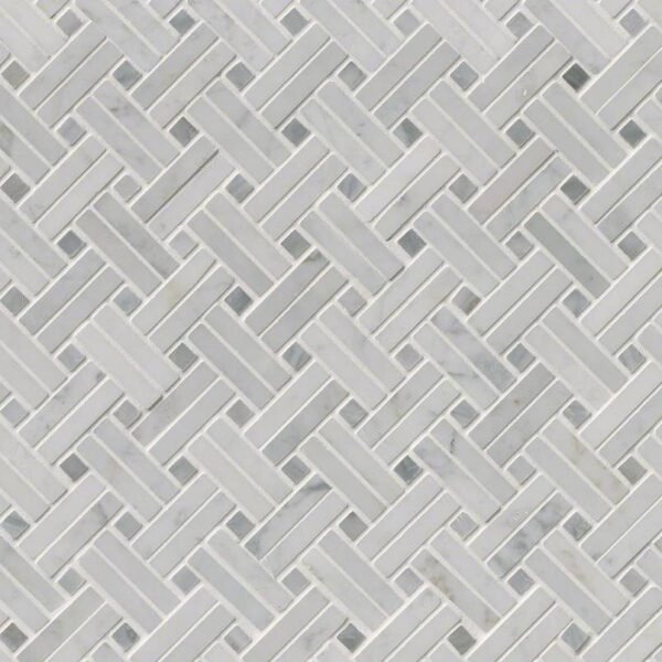 CARRARA WHITE BASKETWEAVE MOSAIC