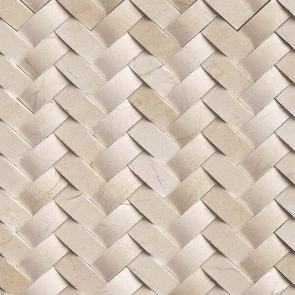 CREMA HERRINGBONE ARCHED MOSAIC