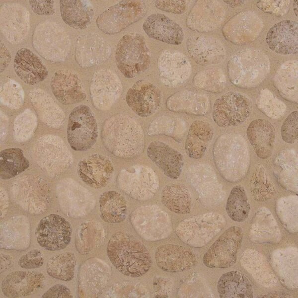 TRAVERTINE BLEND PEBBLES MESH BACKED