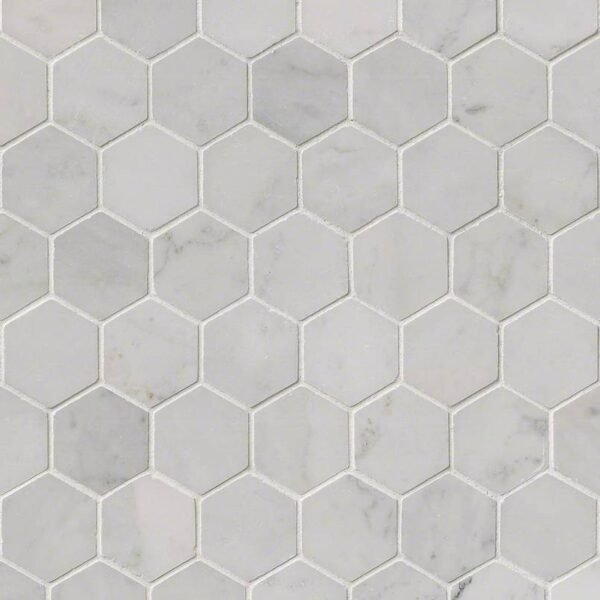 CARRARA WHITE 2 HEXAGON MOSAIC