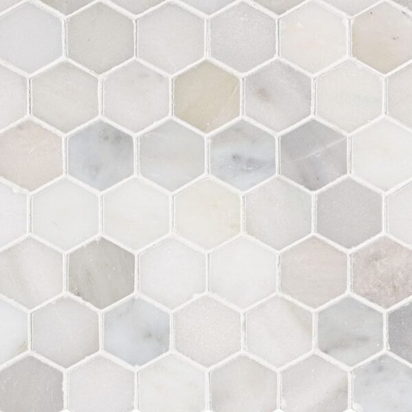 GREECIAN WHITE 2" HEXAGON
