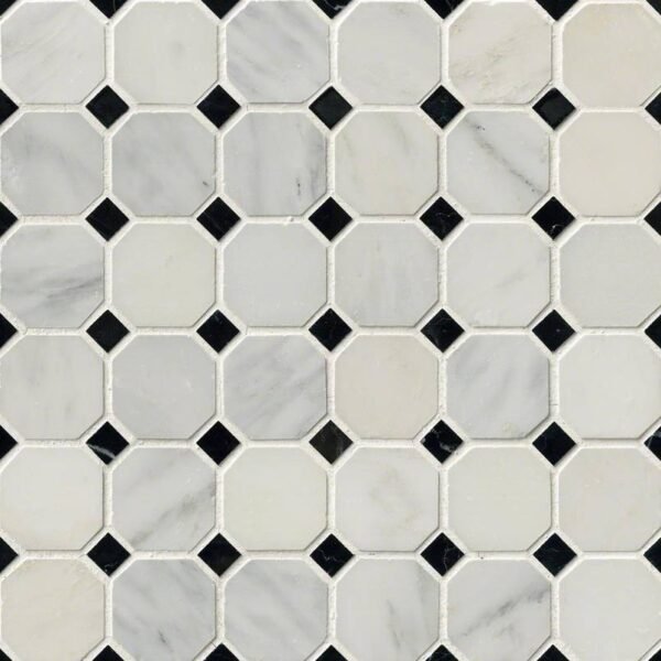 GREECIAN WHITE 2 OCTAGON MOSAIC